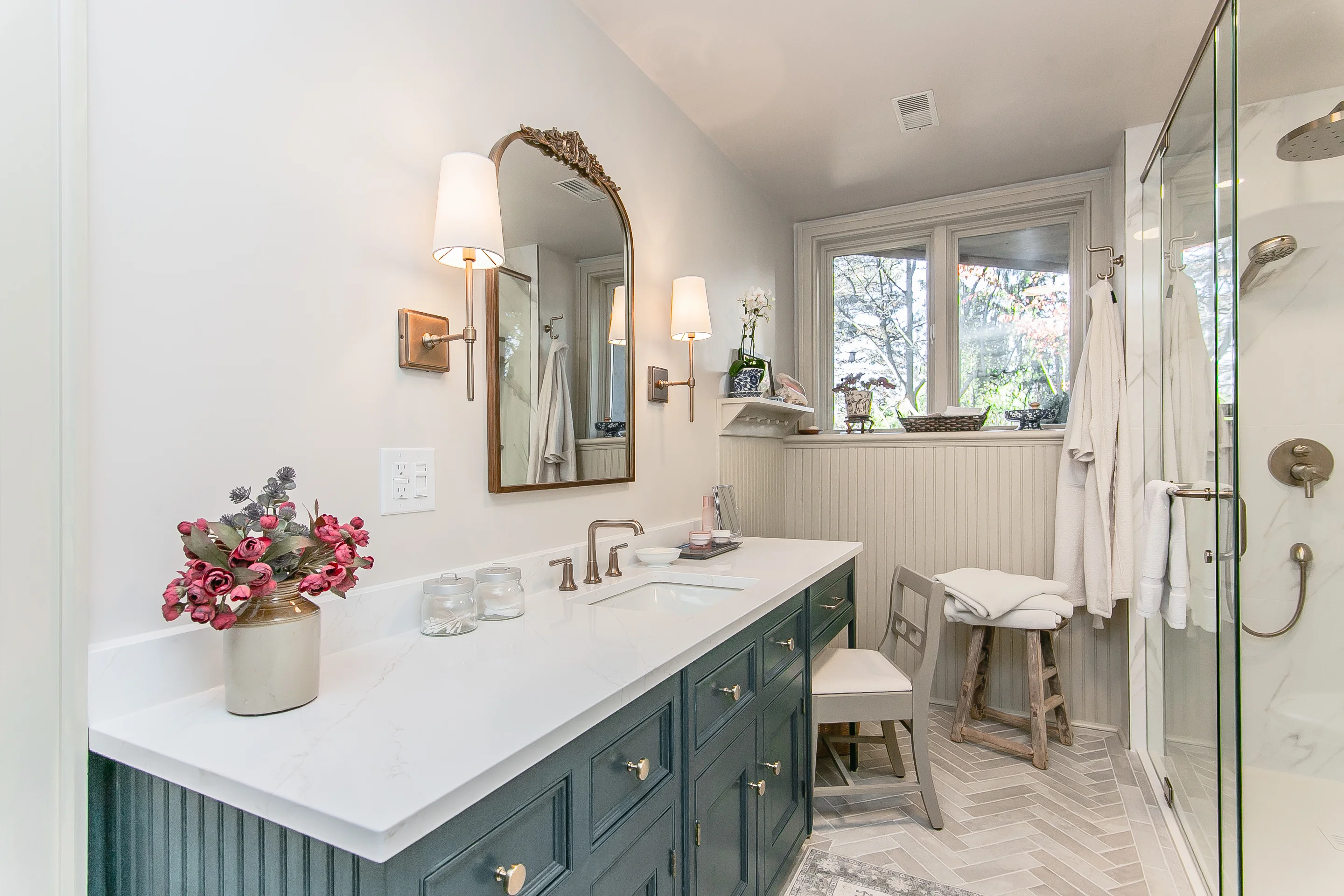 Custom Bathroom Vanity and Linen Tower Bathroom Renovation Waterloo