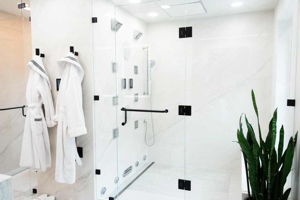His and hers steam shower